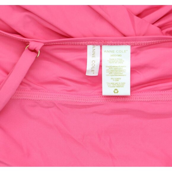 Anne Cole Womens Surplice Underwire Tankini Swim Top Pink Glow 36DD/38D - Picture 5 of 7